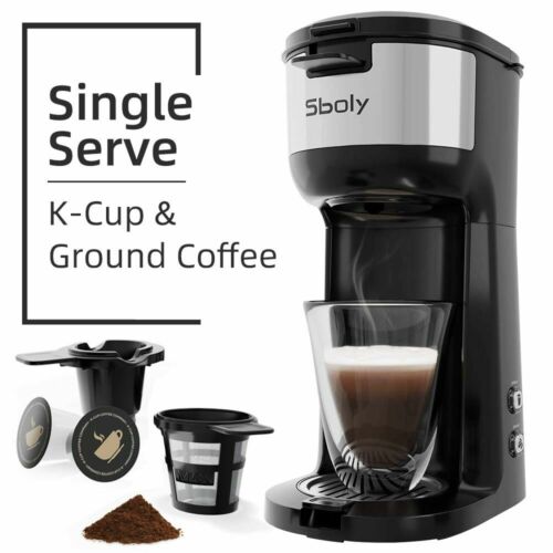 Sboly Single Serve Coffee Maker For K-cup Pod Ground Coffee Machine Thermal Drip
