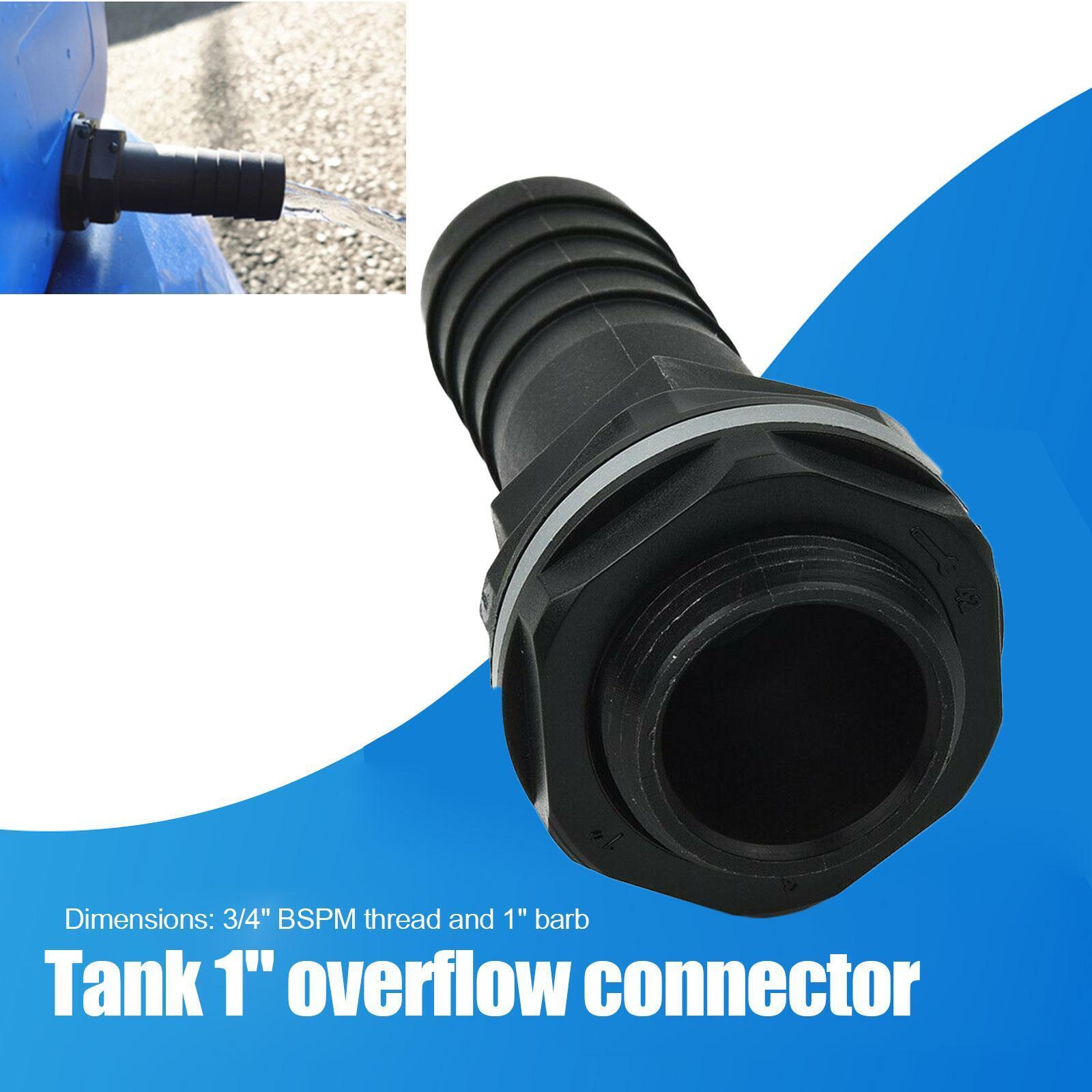 Water Butt Tank Overflow Connector 1in W/ Washer & Overflow Nut Uk Pipe Y6a7