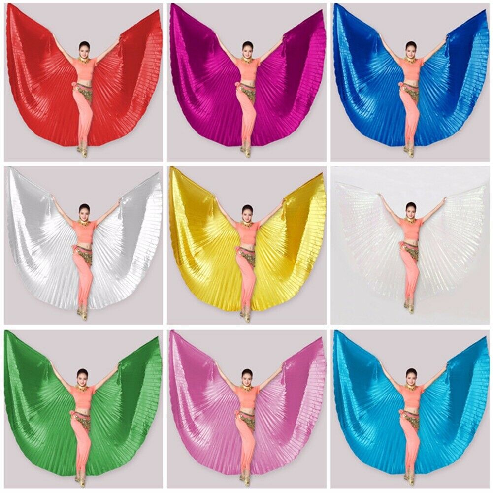 Professional India Egypt Angel Wings Belly Dance Costume Isis Wings Sticks Bag
