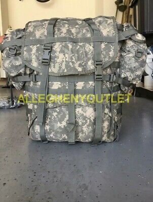 Us Military Acu Molle Ii Large Rucksack With Frame, Kidney Pads And 2 Pouches Gc