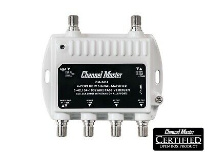 Channel Master 4 Port Distribution Amplifier Hdtv Antenna Signal Booster Cm-3414
