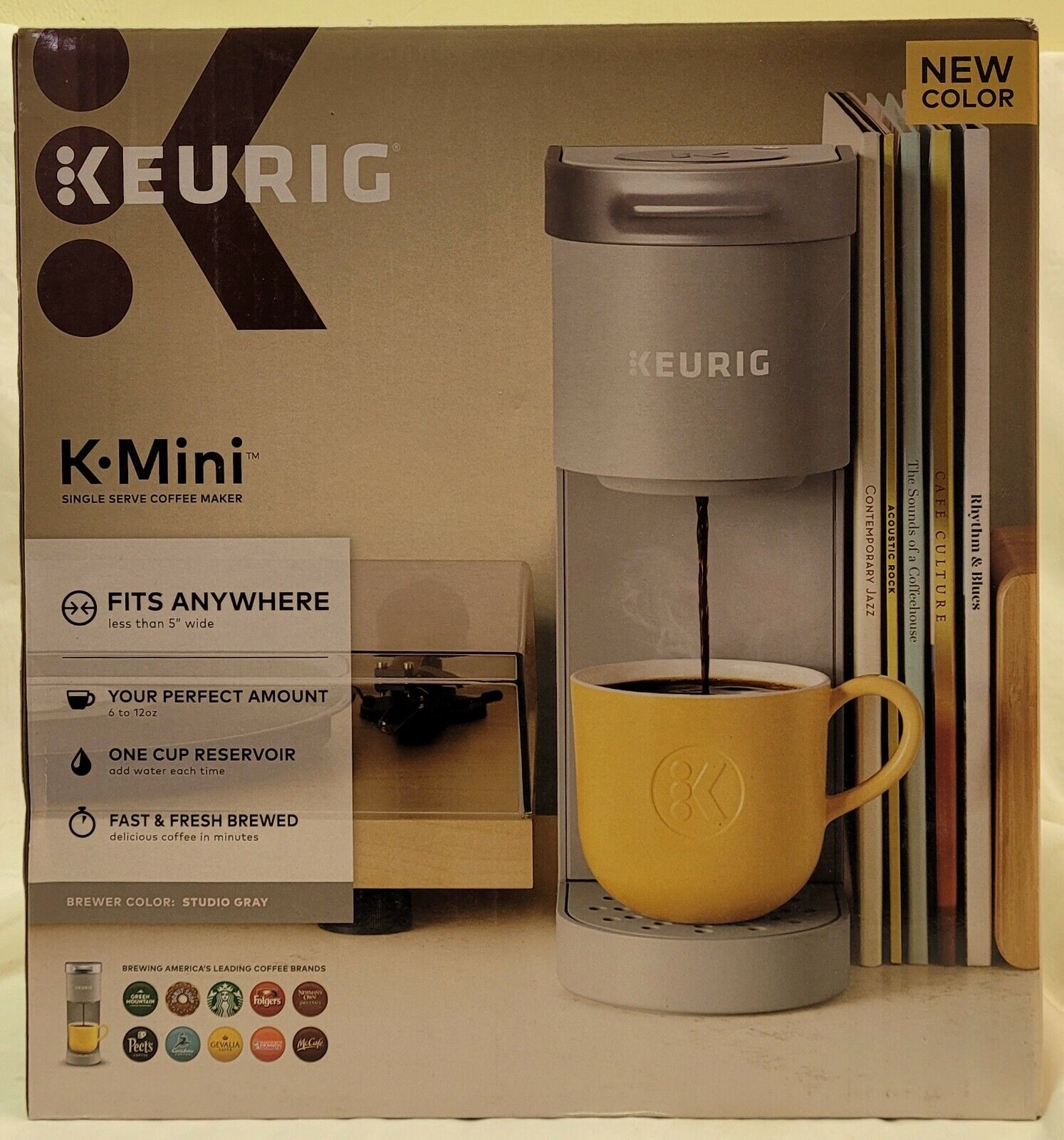 Brand New In The Box! Keurig K-mini Single Serve Coffee Maker - Studio Gray