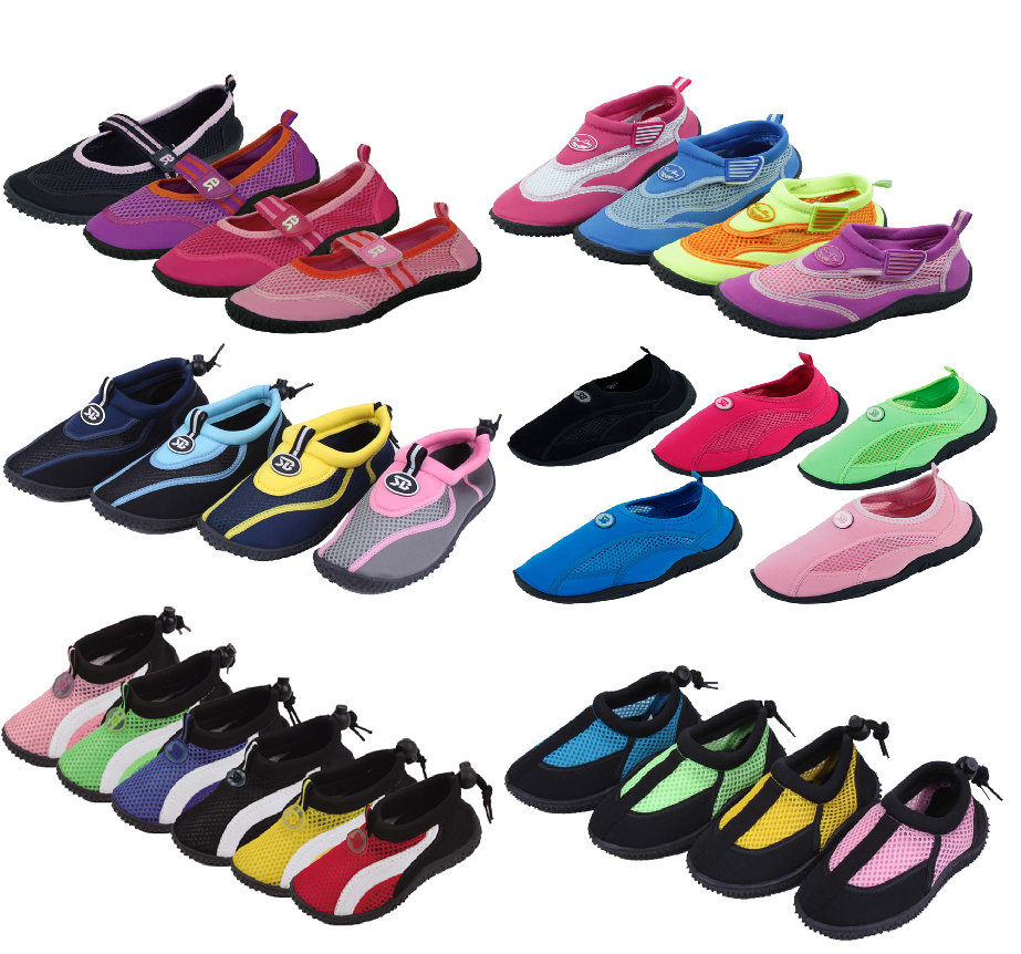 New Kids Youth Athletic Mesh Water Shoes Aqua Socks Available In Multiple Styles
