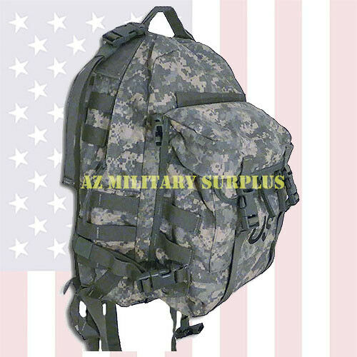 Us Military Assault Pack Heavy Duty Three Day Molle Ii Acu Backpack W/stiffener!