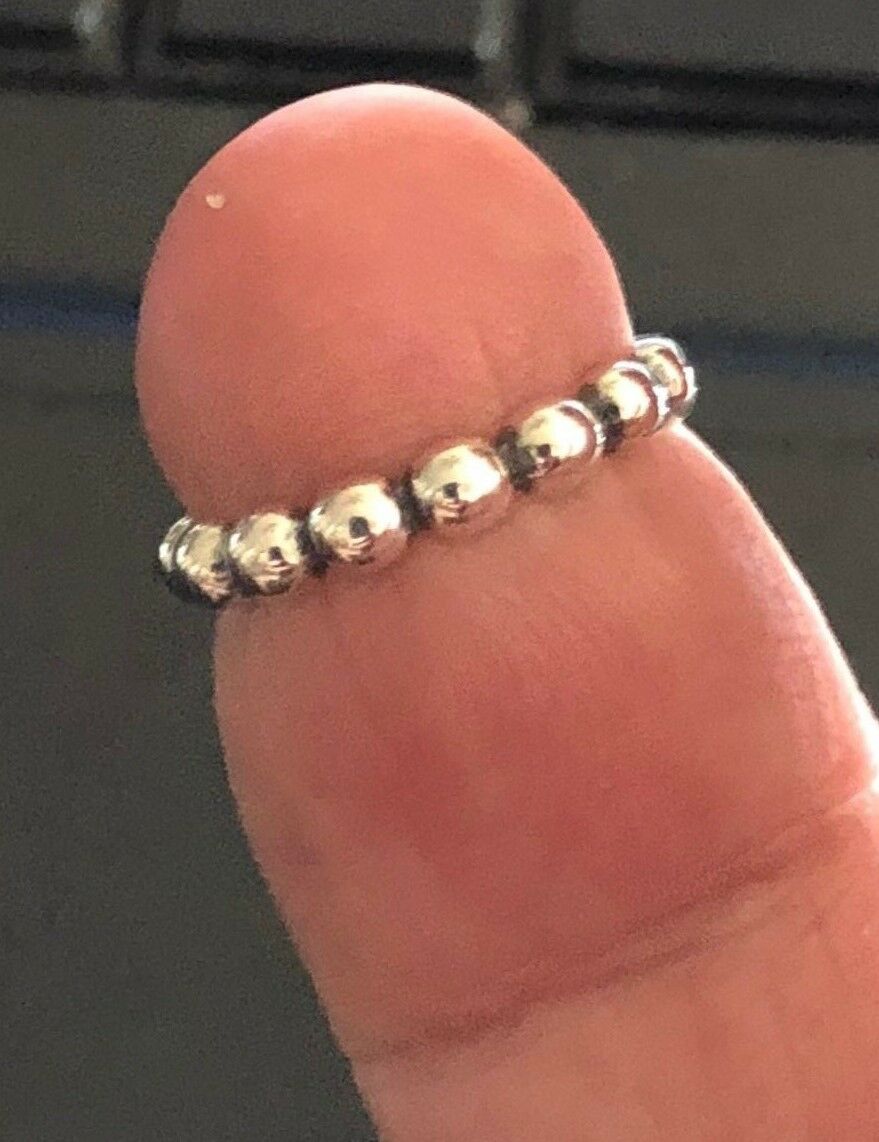Sterling Silver Toe Ring .925 Sterling 14 Semi - Beads  ~ $7.29 ~ Adjustable