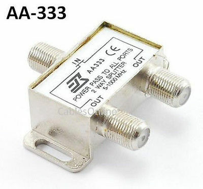 2-way Coaxial Signal Premium Splitter, For Cable/antenna Signal To Tv's/vcr