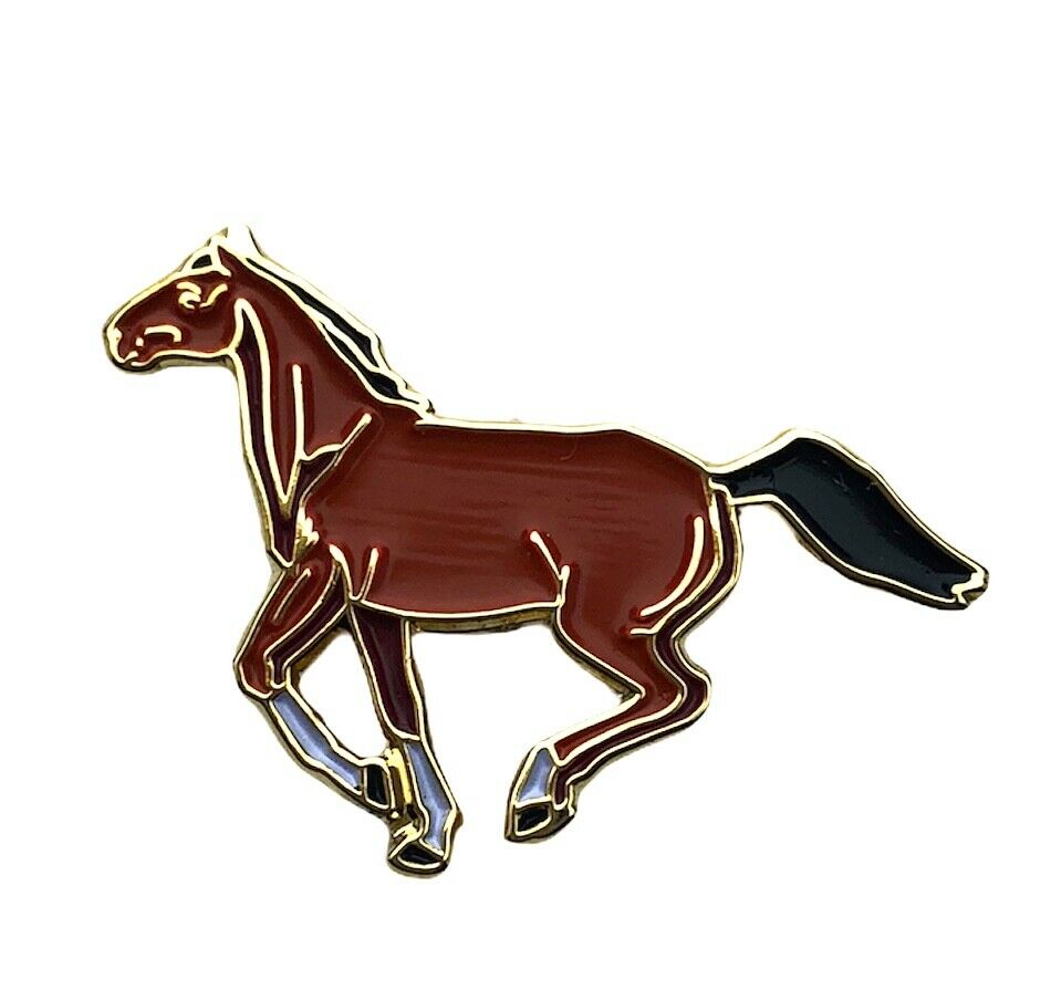 Horse Running Brown Enamel Finish 1 Inch Hat Pin Ava F4d36k