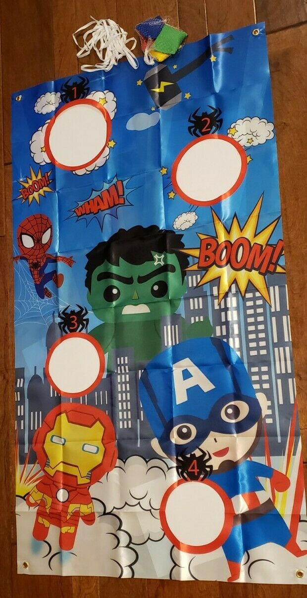 Bean Bag Toss Game  Superhero Theme Children's Party Supplies Indoor Games