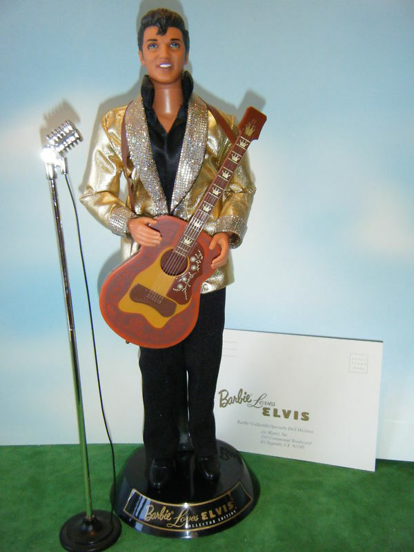 Ken As Elvis Doll W/guitar Microphone & Stand
