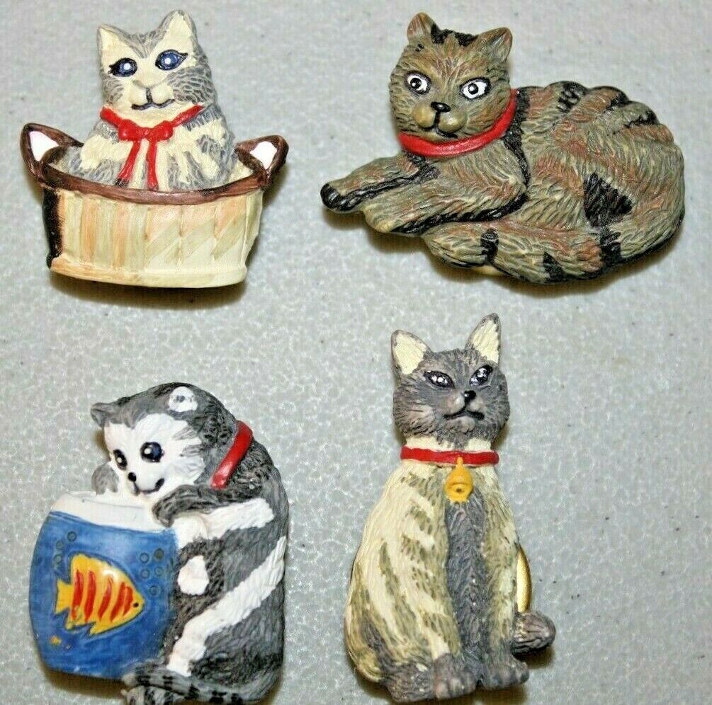 "quacker Factory" Button Covers~cats~set Of 4
