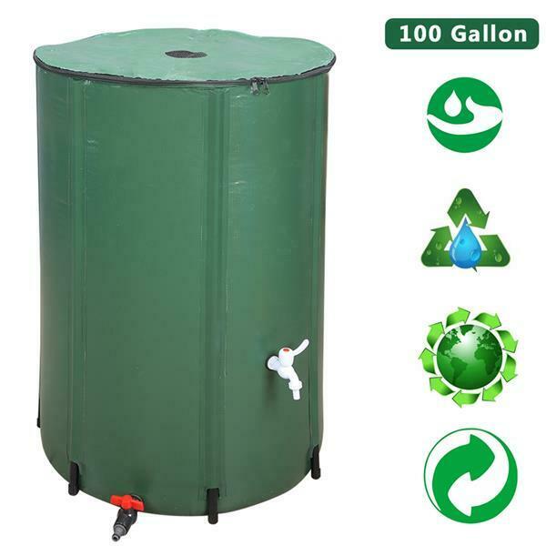 100 Gallon Rain Barrel Folding Portable Water Collection Outdoor Collector Patio