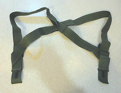 One Pair Of Olive Drab M1950 Military / Army Elastic Suspenders - Brand New