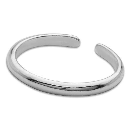 Sterling Silver Plain Toe Ring High Polished 925 Adjustable Beach Jewelry
