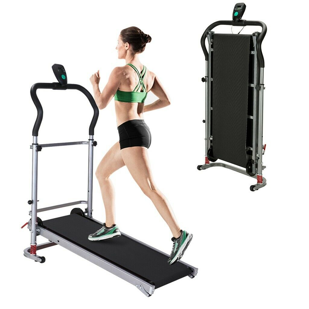 Folding Manual Treadmill Portable Running Home Fitness Walking Machine Sport Us
