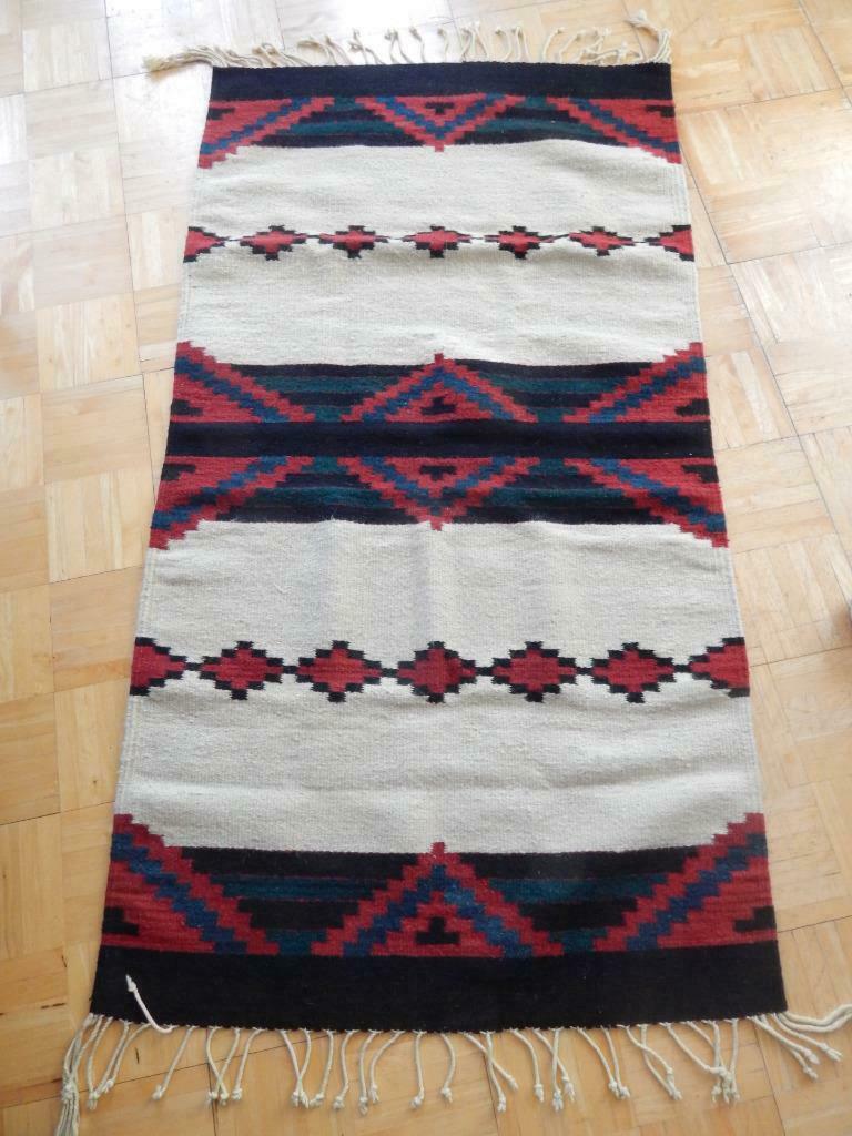 Vintage Zapotec Indian Rug Weaving - Chief Blanket Design - Nice To Use