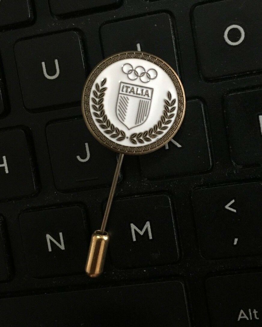 Olympic Italy Committee Noc White Badge Pin