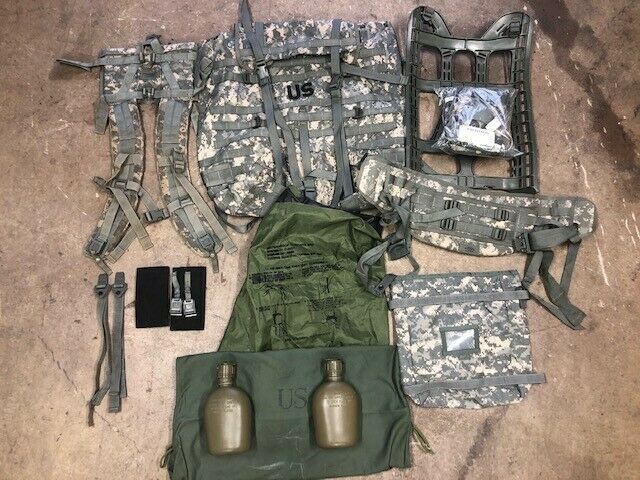 Free Bonuses!! 24pcs Us Military Molle Ii Rifleman Ruck Hiking Camping Backpack