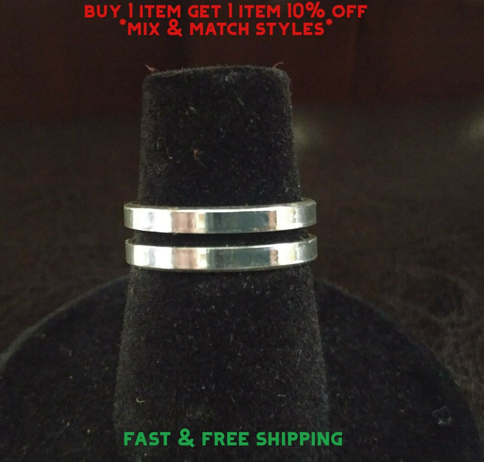 New Toe Ring Silver Plated - Polished Double Band - Usa Seller