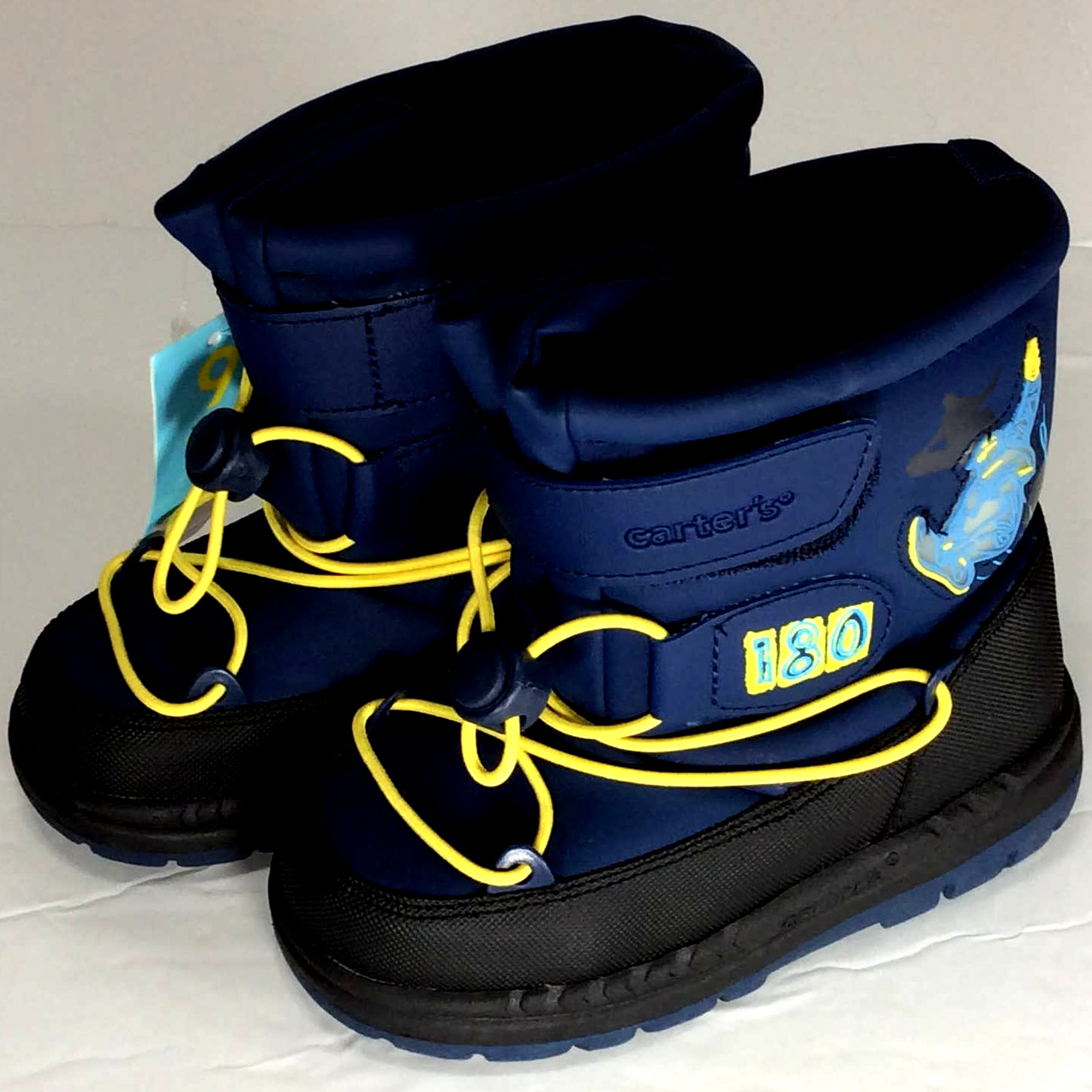 Carter's 180 Toddler Boys Girls Blue Rain Snow Winter Boots Size 9 M New Defects