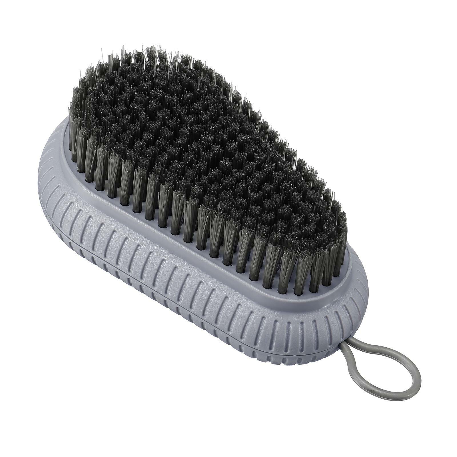 Cleaning Brush Pp Bristles Abs Back Hanging With Hole Shoes Scrubber, Gray