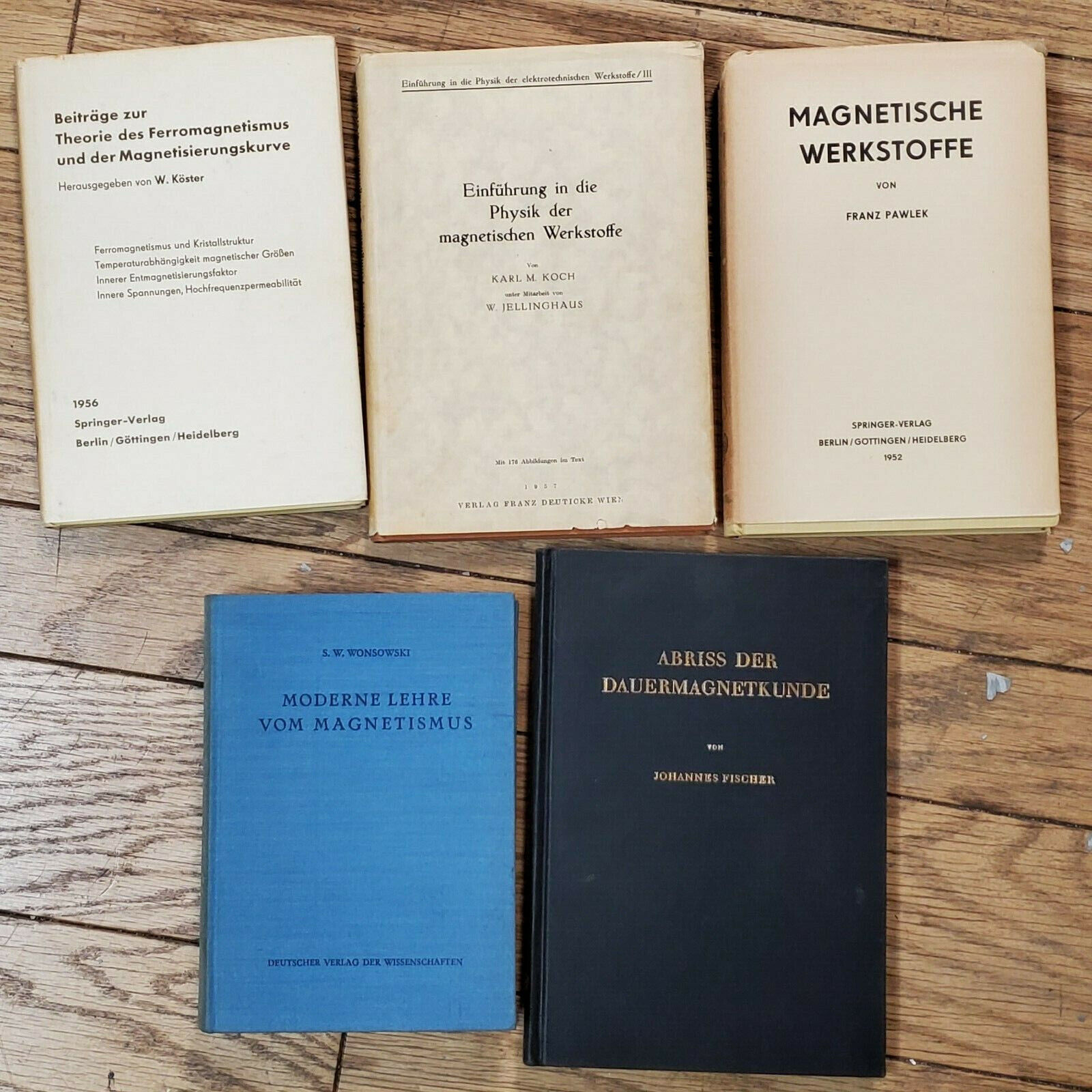 5 - 1940s-50s German Language Magnetism Werkstoffe Books Ferro Dameron Fischer