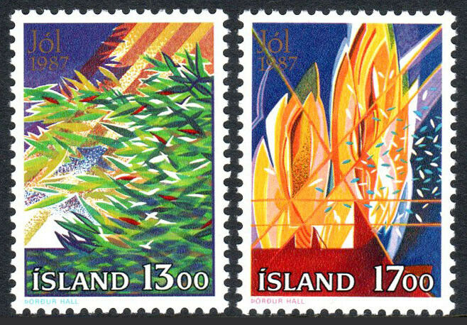 Iceland 652-653, Mnh. Christmas. Fir Branch, Candle Flame, 1987