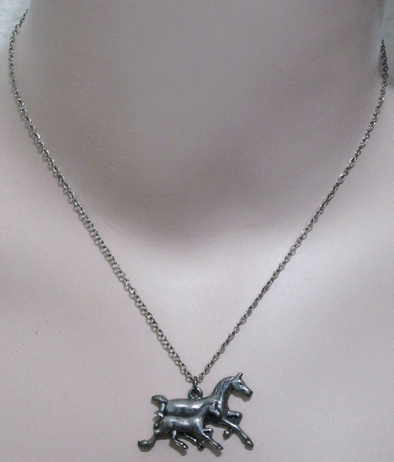 Vintage Horses Mare & Foal Necklace