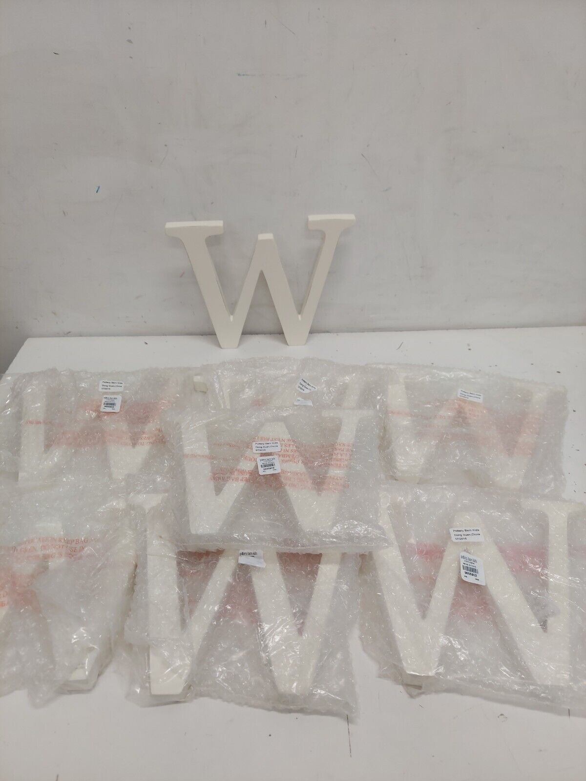 Pottery Barn 8 Inch Simply White Capital 'w' Wall Letters 8 Pack  New