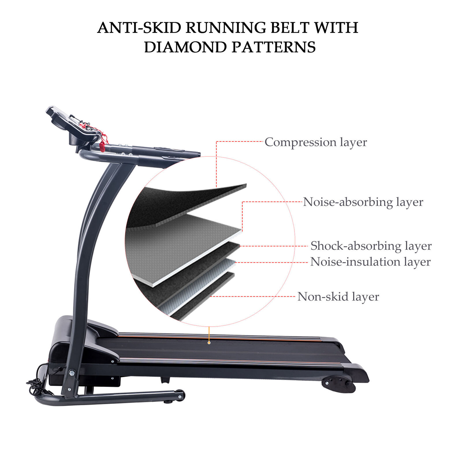 Home Fitness Health Running Machine Motorized Treadmill Foldable