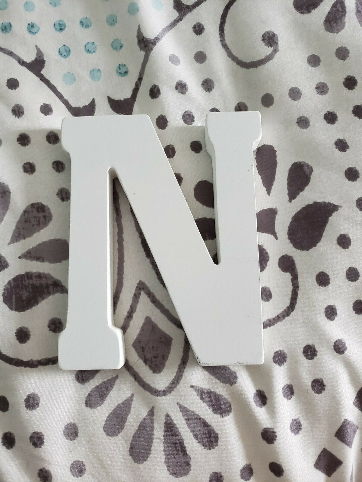 Letter N Nursery Decor (white)