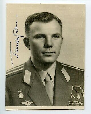 Gagarin Double Autograph Signed Photo Signature Soviet Space Ussr 18.11.1964 !!!