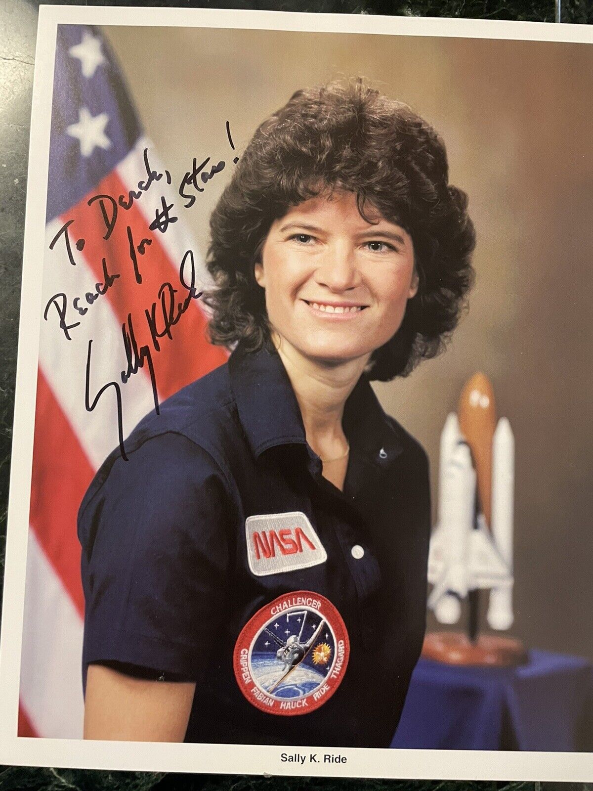 Sally Ride Signed Photo 1st American Woman Astronaut
