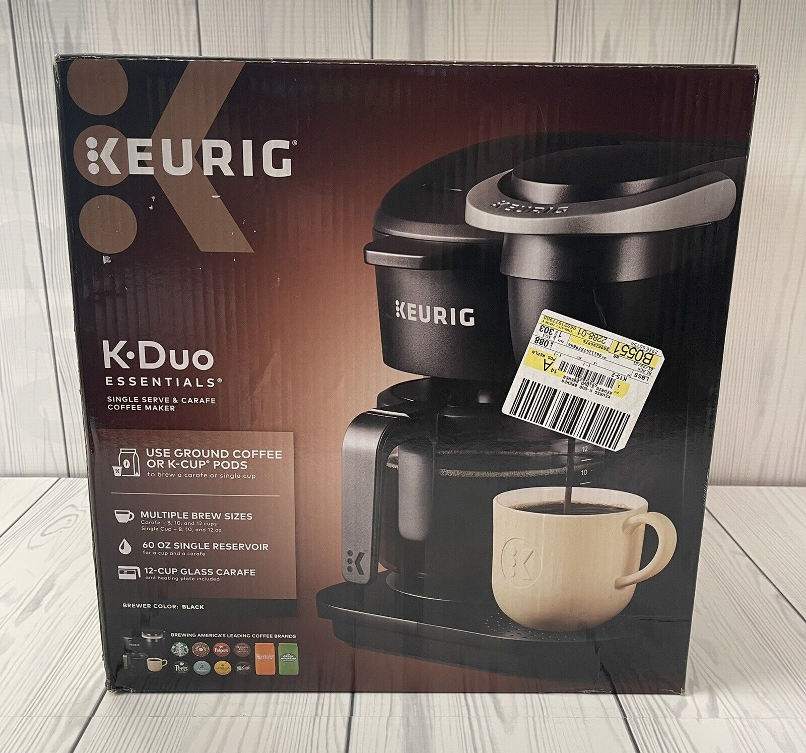 Keurig K-duo Essentials 12 Cup Coffee Maker Single Serve & Carafe Black
