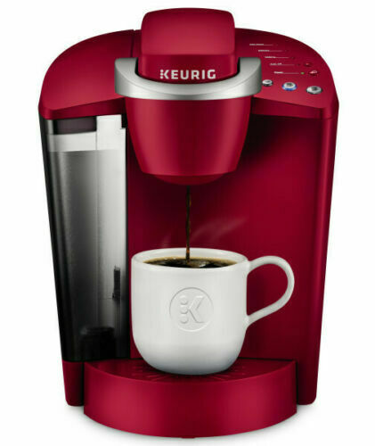 Keurig K-classic K50 Coffee Maker, Single Serve K-cup Red Brewer Rhubarb Refurb.