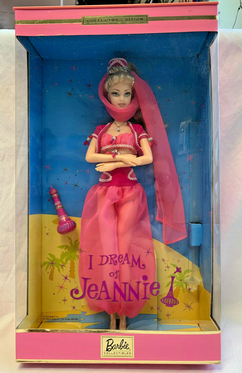 2000 I Dream Of Jeannie Barbie Doll Barbara Eden W/ Lamp Coa Nib Mattel 29913
