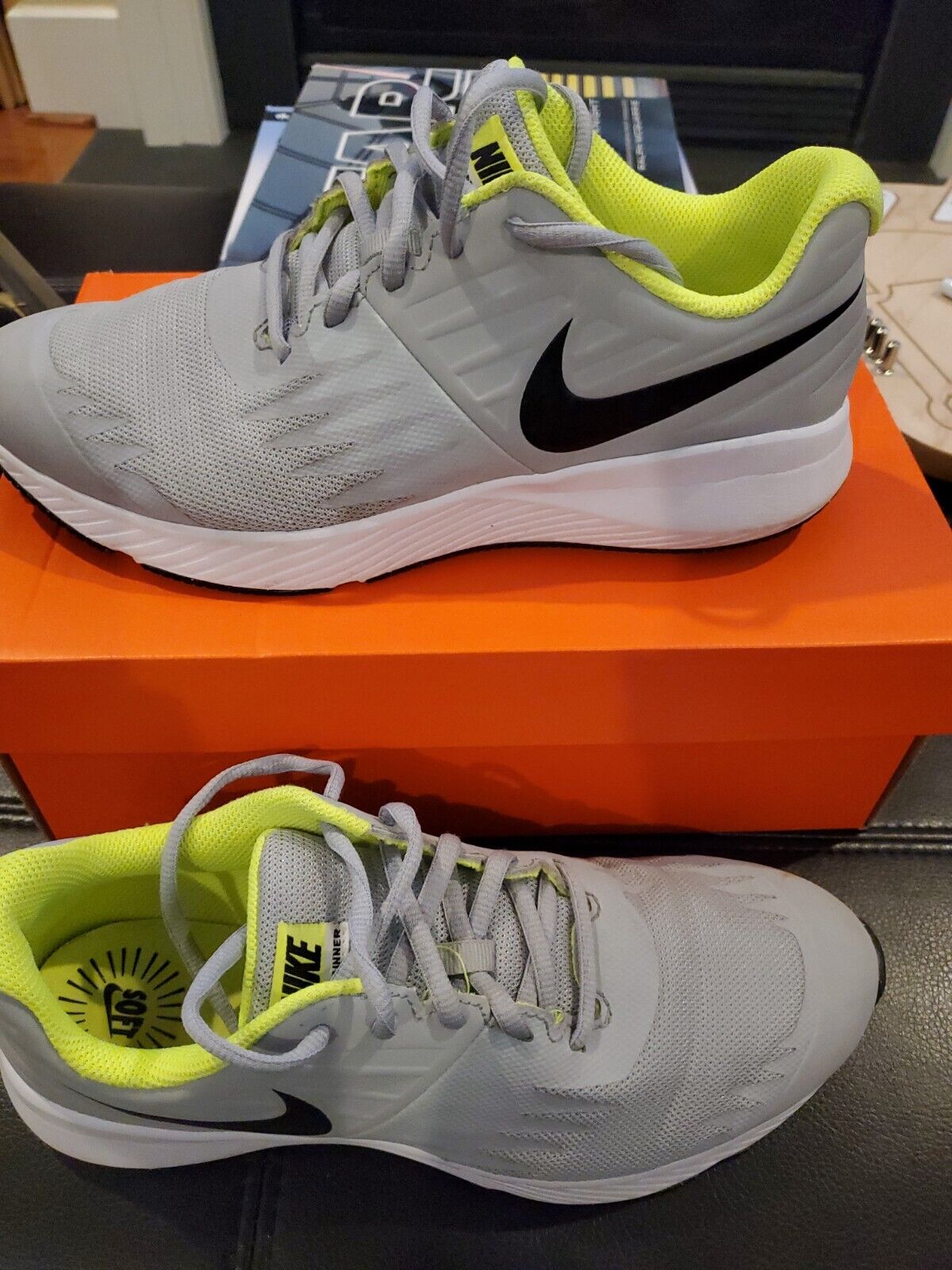 Nike Star Runner (gs) Running Shoes, 907254 002 6.5y Wolf Grey/volt/white/black