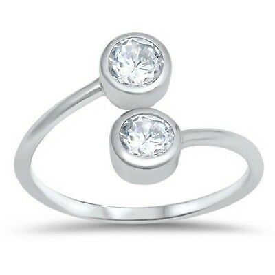 Toe Ring Genuine Sterling Silver 925 Clear Cz Jewelry Face Height 9 Mm