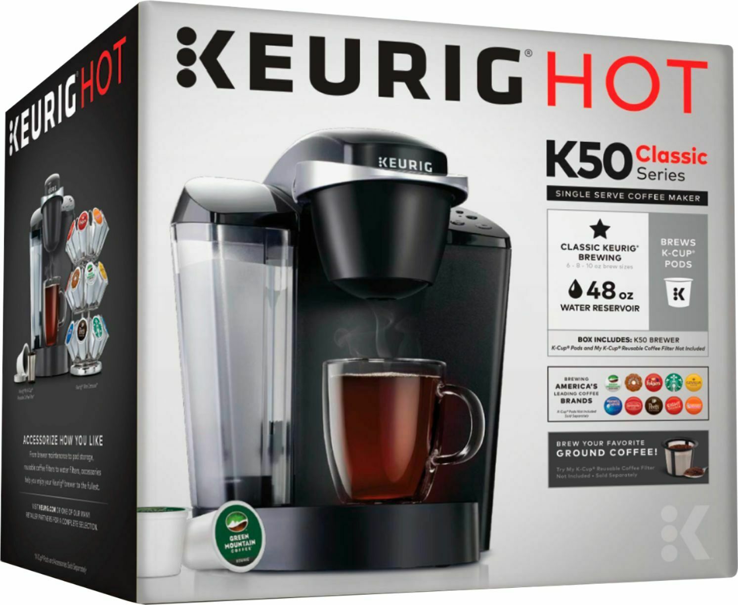 Keurig K- Classic K50 Single Serve K-cup Pod Coffee Maker - Black
