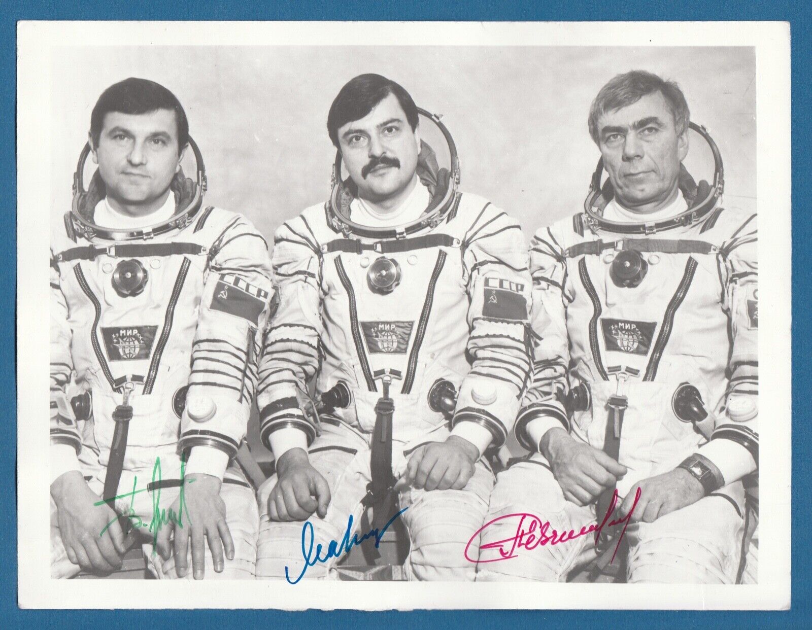 1987 Soyuz Tm-4 Crew Signed Picture. Rare