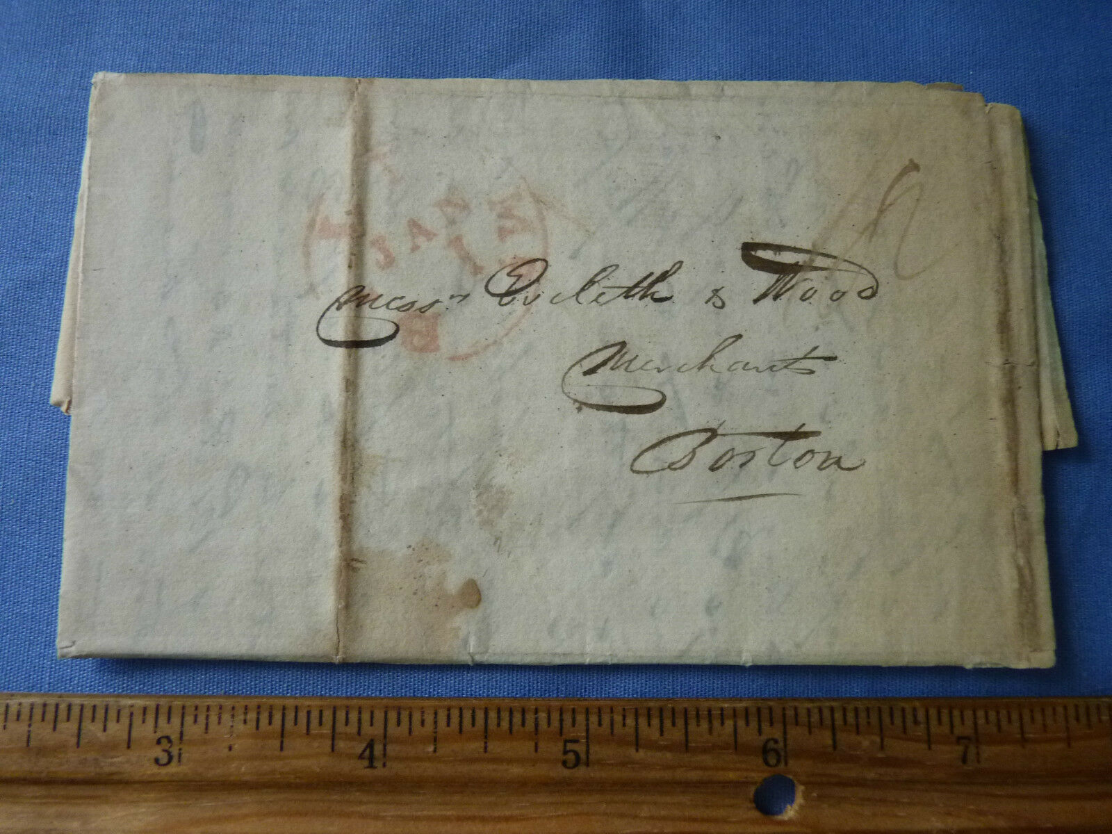Vintage 1833 Letter And Ledger From Boston For Boots And Shoes
