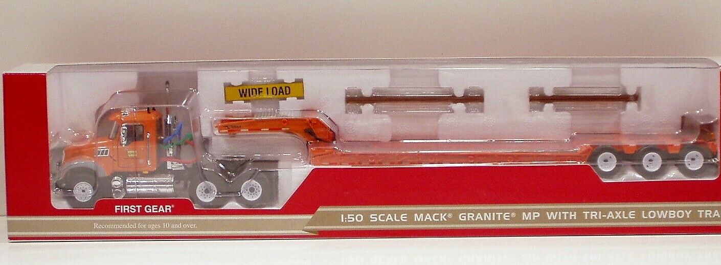 First Gear 59-3103 Mack Granite Mp "iowa" W/talbert Lowboy 1:50 "new"