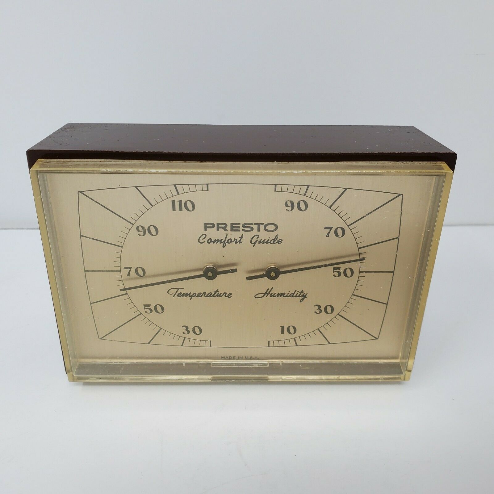 Vintage Presto Comfort Guide Temperature And Humidity Barometer 5x3"