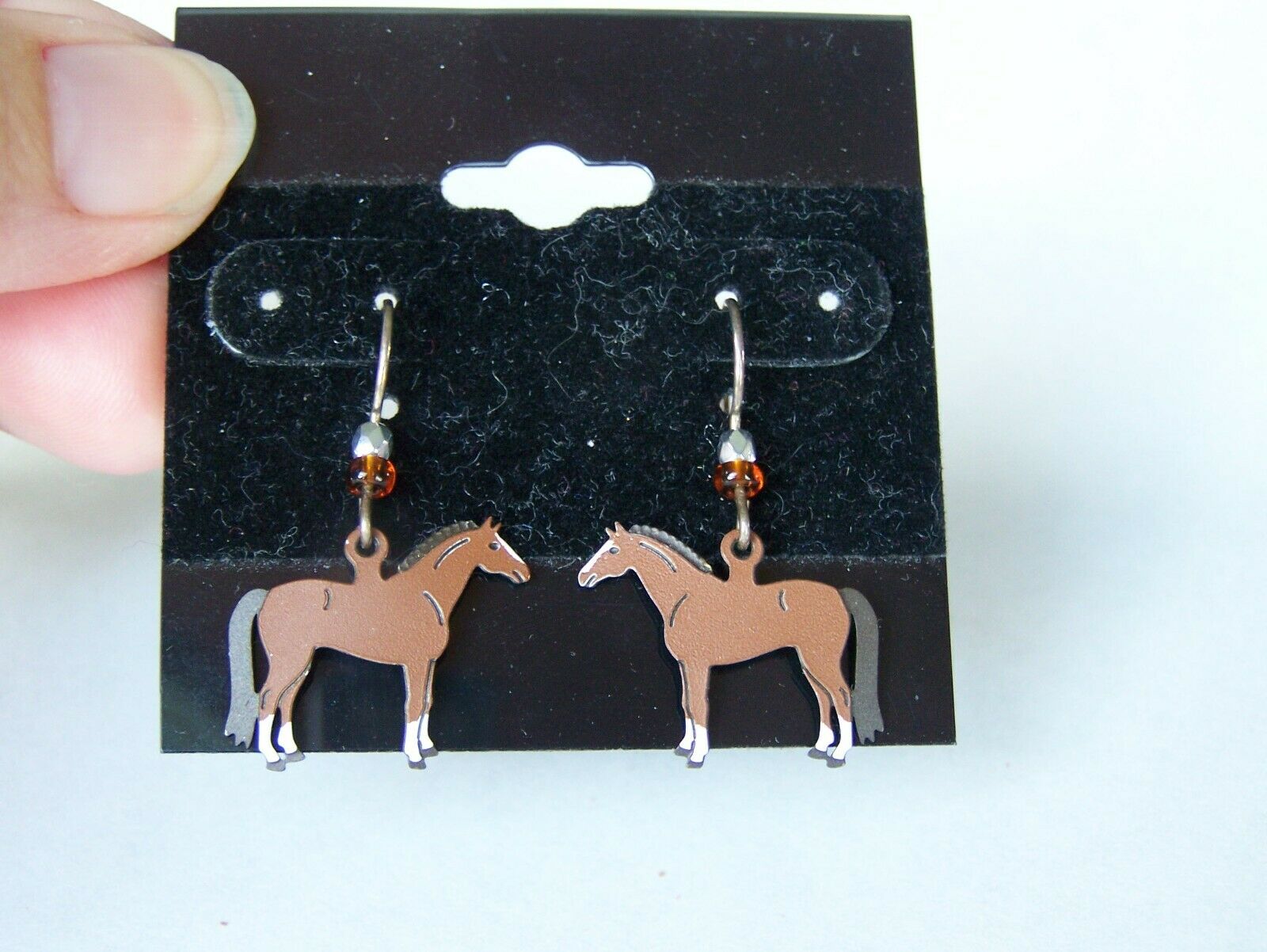 Horse Earrings New Dangle Pierced Equestrian Show Jewelry Collectible Look!