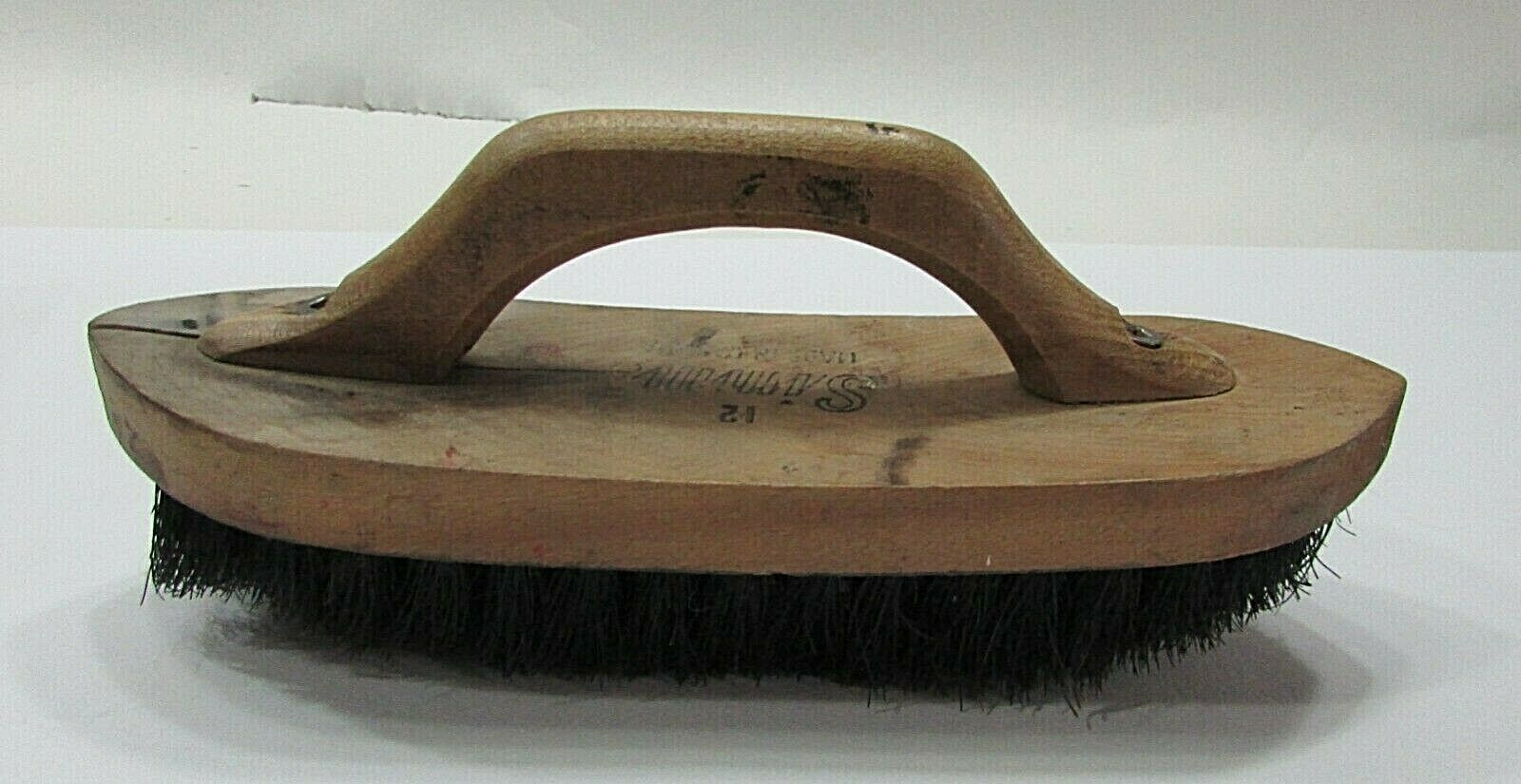 Primitive Old Simm's Canada Antique 1910's 8" Shoe Polish Brush W Handle Free Sh