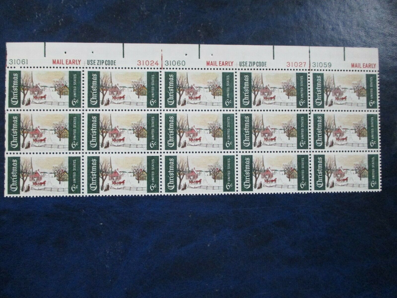Winter Sunday In Norway, Maine  Plate Block Of 15  #1384