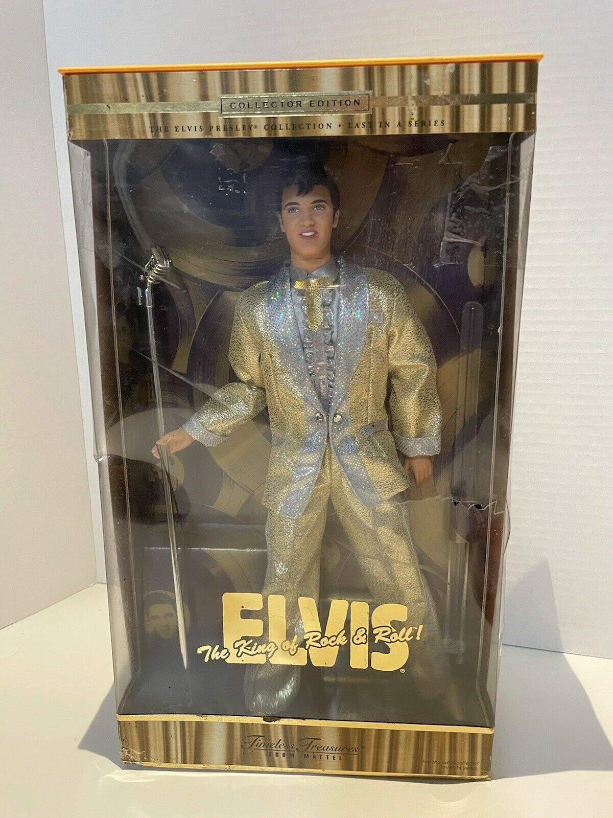 Mattel Timeless Treasures Elvis Presley King Of Rock & Roll Gold Suit, Box Dam