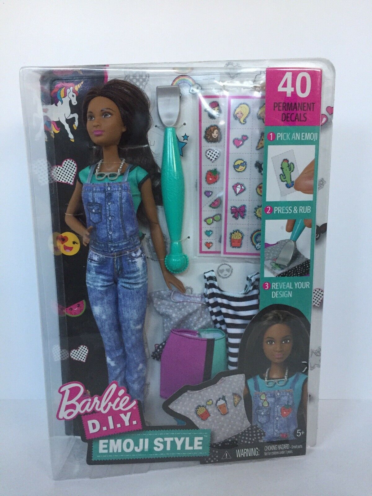 Vintage Mattel Barbie D.i.y. Emoji Style Doll Decals Dyn94 New Unopened Box 2016