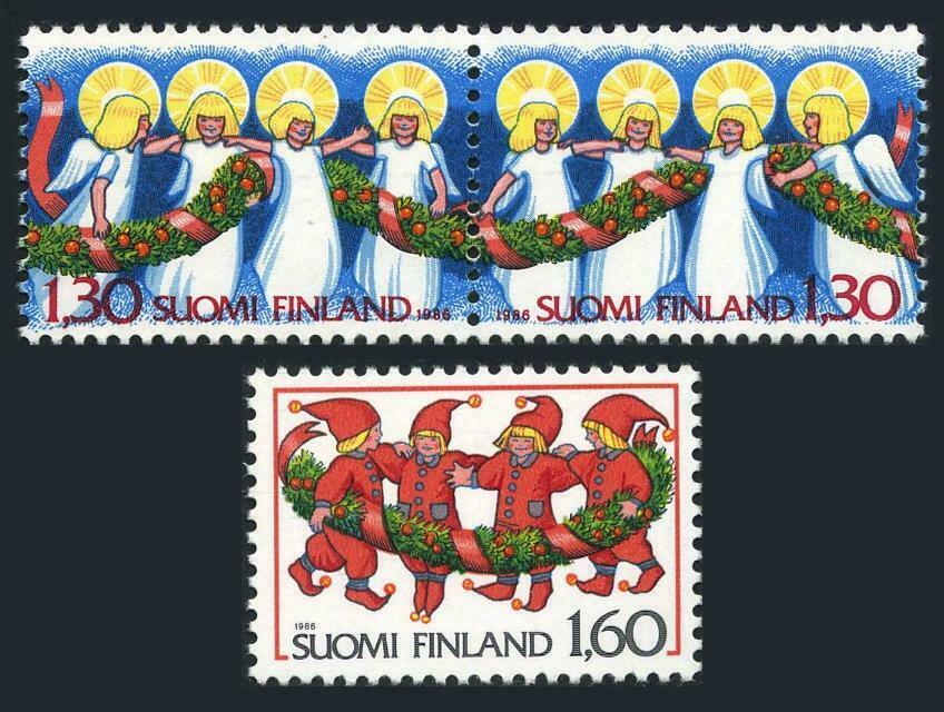 Finland 744-746,mnh.michel 1005-1007. Christmas 1986.angels,elves.