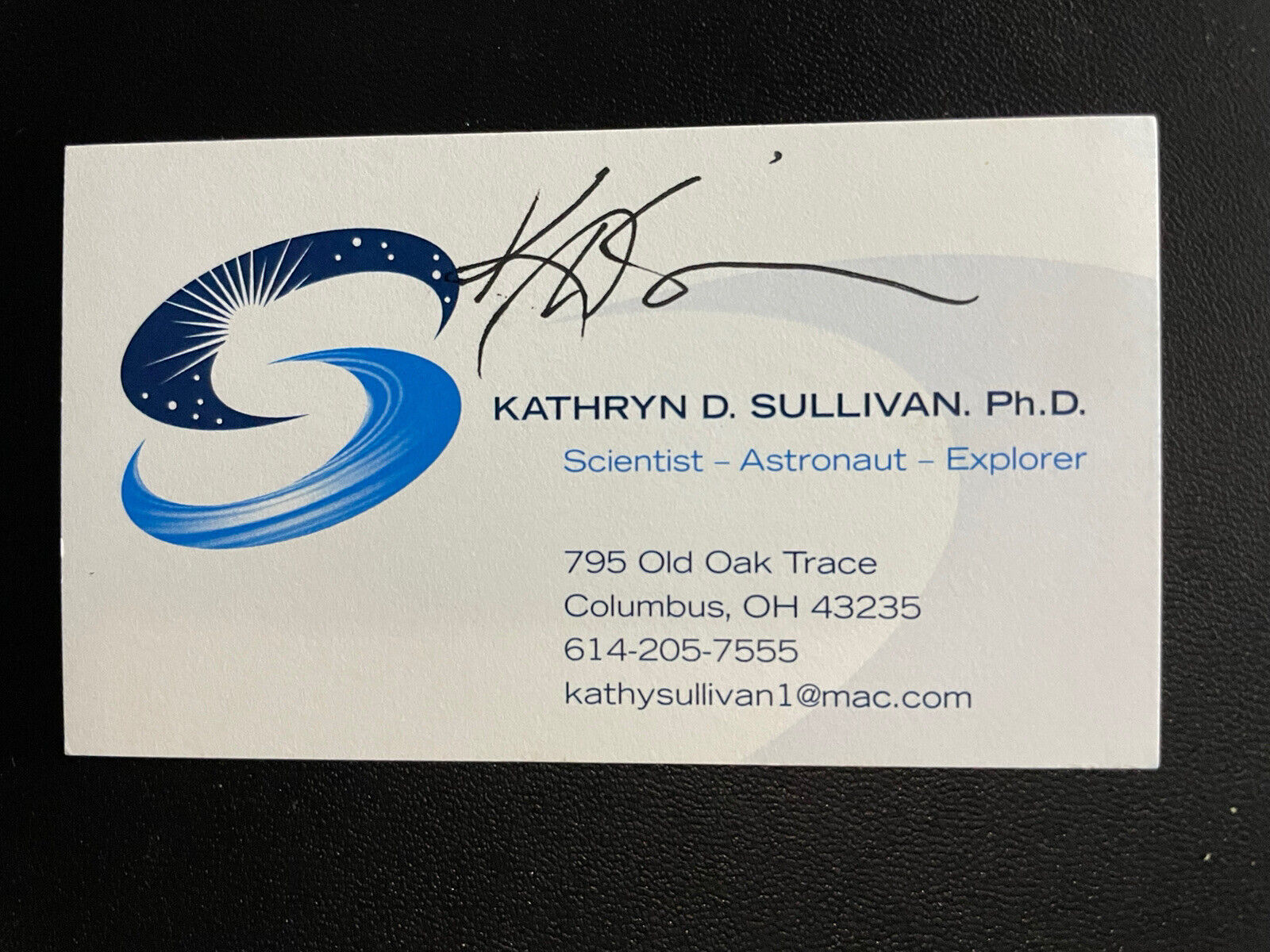 Kathryn Sullivan Autograph Nasa Astronaut Space Shuttle Business Card Signed
