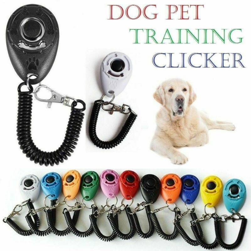 Pet Dog Training Clicker Cat Puppy Button Click Trainer Obedience Aid Wrist Abs